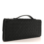 Nappa Intrecciato Long Andiamo Top Handle Clutch Black