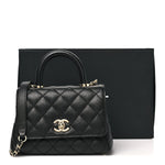 Caviar Quilted Extra Mini Coco Handle Flap Black