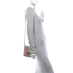 Crystal Embellished Metallic Lambskin Mini Chanel 22 Light Pink