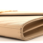 Grain De Poudre Matelasse Chevron Monogram Chain Wallet Nude Powder