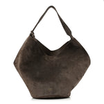 Suede Calfskin Medium Lotus Tote Cedar