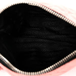 Tessuto Nylon Saffiano Impunturato Quilted Barrel Pochette Pink Black