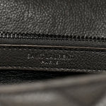 Sheepskin Matelasse Chevron Monogram Medium College Bag Asphalt