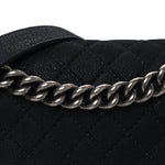 Bullskin Suede Caviar Quilted Medium Boy Flap Black