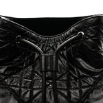 Crinkled Calfskin Macrocannage Medium D-Motion Bag Black