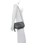 Pebbled Calfskin Medium Soho Flap Crossbody Black