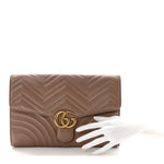 Calfskin Matelasse GG Marmont Clutch Porcelain Rose