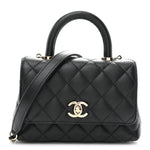 Caviar Quilted Extra Mini Coco Handle Flap Black
