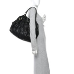 Snakeskin Large Sukey Tote Black