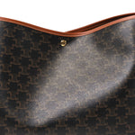 Triomphe Canvas Calfskin Shopper Tote Tan