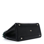 Derby Calfskin House Check Medium Banner Tote Black Sea Green