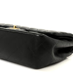 Lambskin Quilted Jumbo Double Flap Black