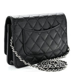 Caviar Quilted Wallet on Chain WOC Black