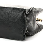 Shiny Aged Calfskin Shopping Bag Black