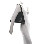 Grained Calfskin Edge Shoulder Bag Black