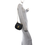 Grained Lambskin Mini Drew Shoulder Bag Black