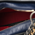 Aged Calfskin Quilted Small Gabrielle Hobo Navy Black