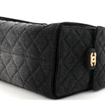 Washed Denim Quilted Small Chanel 25 Handbag Black