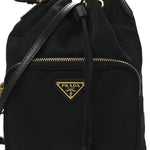 Saffiano Tessuto Nylon Mini Bucket Crossbody Bag Black