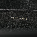 Shiny Calfskin Triomphe Shoulder Bag Black