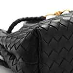 Nappa Intrecciato Medium Andiamo Shoulder Bag Black