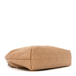 Calfskin Quilted Small Maxi Hobo Beige