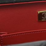 Lambskin Quilted Small CC Top Handle Box Bag Black