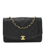 Lambskin Quilted Medium Single Flap Black