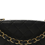 Lambskin Quilted XL Jumbo Single Flap Black