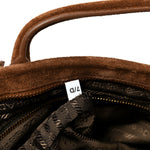 Suede Triangle Medium Bonnie Shoulder Bag Cacao