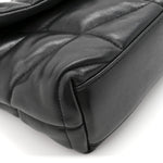 Lambskin Quilted Toy Loulou Puffer Monogram Chain Satchel Black
