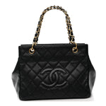 Caviar Quilted Petit Timeless Tote PTT Black