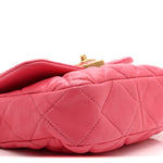 Lambskin Plexiglass Quilted Coco Love Mini Flap Pink