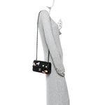 Lambskin Quilted Hollywood Charms Mini Rectangular Flap Black