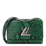 Snakeskin Twist Shoulder Bag MM Green