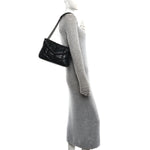 Lambskin Quilted Toy Loulou Puffer Monogram Monochrome Chain Satchel Black