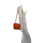 Suede Maxi Intrecciato Padded Chain Cassette Crossbody Bag Maple