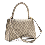 X GUCCI GG Supreme Monogram Medium Hourglass Top Handle Bag Beige Ebony
