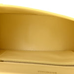 Calfskin Crocodile Embossed Small Hourglass Top Handle Bag Pale Yellow