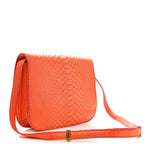 Snakeskin Medium Classic Box Flap Orange