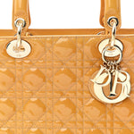 Patent Cannage Medium Lady Dior Dark Beige