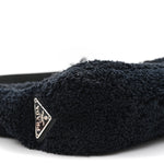 Terry Cloth Mini Re-Edition 2000 Bag Black White