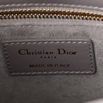 Calfskin Satin Celestial Bead Embroidery Embroidered Small Lady Dior Grey Multicolor