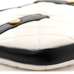 Lambskin Quilted Medium Girl Shoulder Bag White Black