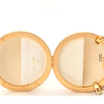 Lambskin Quilted Sphere Minaudiere Chain Clutch White