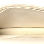 Shiny Caviar Quilted Flap Charm Wallet On Chain WOC White
