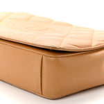 Lambskin Quilted Medium Diamond CC Flap Beige