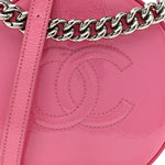 Patent Round As Earth Evening Bag Pink