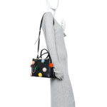 Vitello Dolce Mink Fur Pom Pom Petite 2Jours Tote Black Multicolor