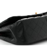 Lambskin Quilted Jumbo Double Flap Black